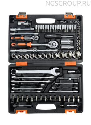 Набор инструментов ВИХРЬ, 1/2", 1/4", 82 предм, кейс